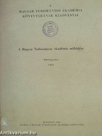 A Magyar Tudományos Akadémia működése 1955