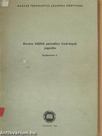 Kurrens külföldi periodikus kiadványok jegyzéke