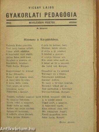 Gyakorlati pedagógia 1942. október-november-december