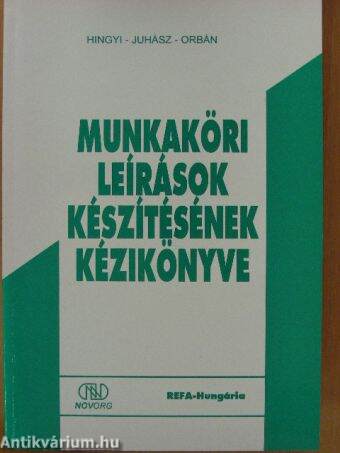 Munkaköri leírások készítésének kézikönyve