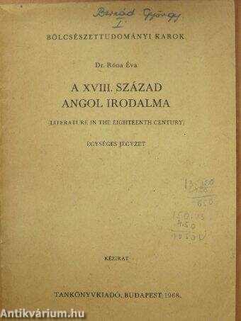 A XVIII. század angol irodalma