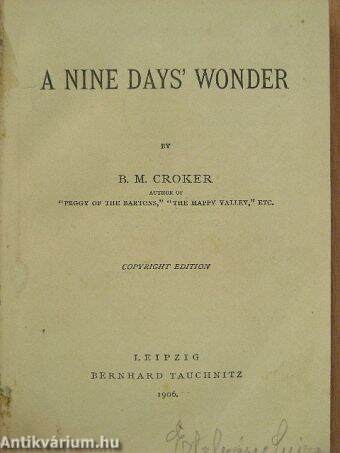 A Nine days' Wonder