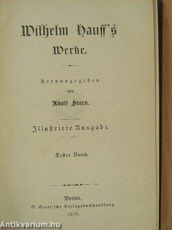 Wilhelm Hauff's Werke I. (gótbetűs)