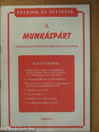 Elveink és Tetteink 1993/4-5.