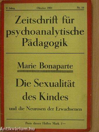 Zeitschrift für psychoanalytische Pädagogik Oktober 1931