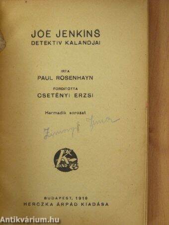 Joe Jenkins detektiv kalandjai/A párisi pokol