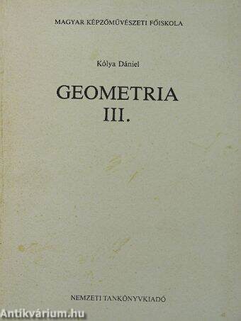 Geometria III.