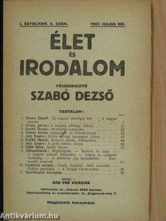 Élet és Irodalom 1923. julius