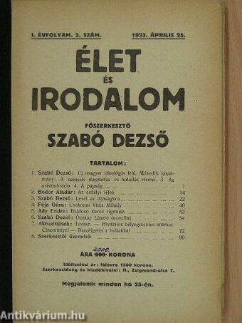 Élet és Irodalom 1923. április 25.