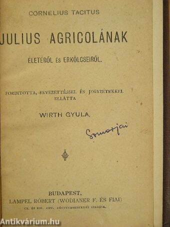 Julius Agricolának életéről és erkölcseiről