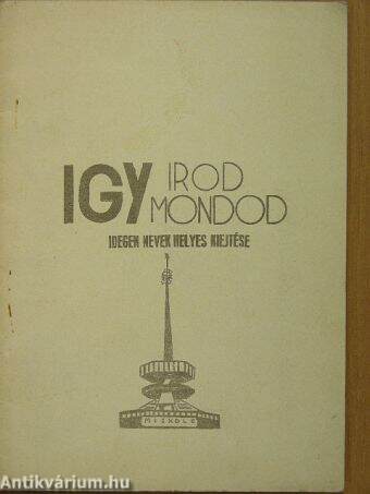 Igy irod - igy mondod