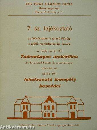 7. sz. tájékoztató az úttörőcsapat, a tanuló ifjúság, a szülői munkaközösség részére