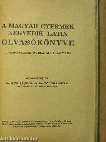 A magyar gyermek negyedik latin olvasókönyve