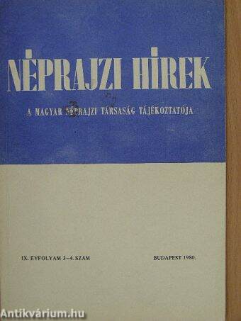 Néprajzi Hírek 1980/3-4.