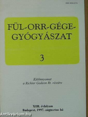 Fül-Orr-Gégegyógyászat 1997. augusztus