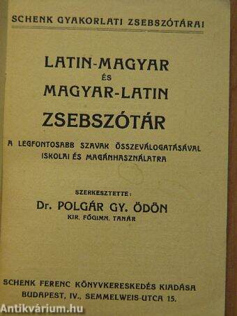 Latin-magyar és magyar-latin zsebszótár