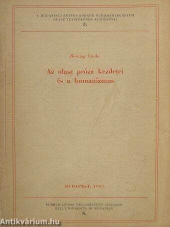 Az olasz próza kezdetei és a humanizmus