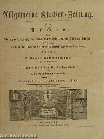 Allgemeine Kirchen-Zeitung April 1834 (gótbetűs)