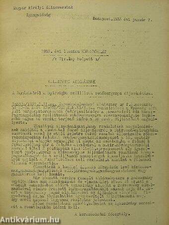 A Magyar Királyi Államvasutak Hivatalos Lapja 1933. január-december/Magyar Királyi Államvasutak Igazgatósága Körrendeletei 1933. január-december