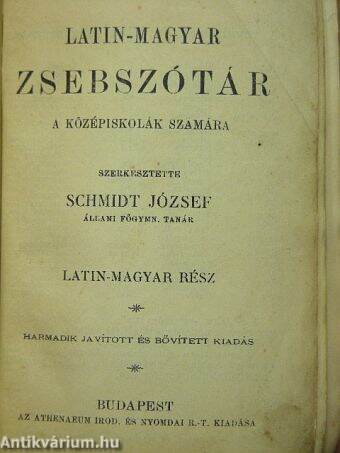 Latin-magyar/Magyar-latin zsebszótár I-II.