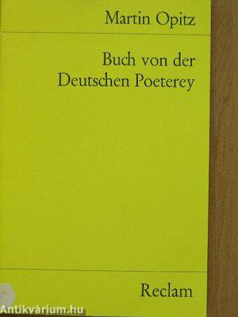 Buch von der Deutschen Poeterey