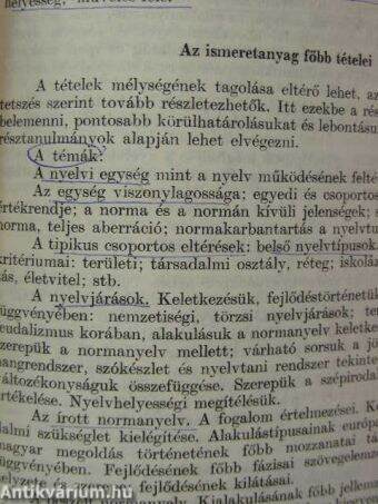 "A nyelv területi tagolódása és társadalmi rétegződése" témakör tantervi helyzetéről