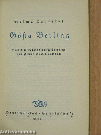 Gösta Berling (gótbetűs)