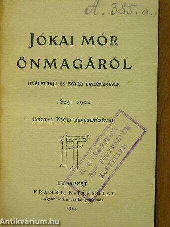 Jókai Mór önmagáról