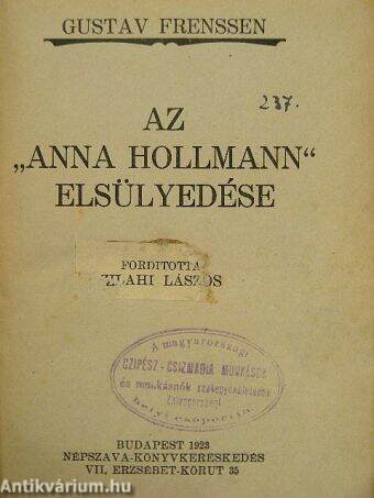 Az "Anna Hollmann" elsülyedése