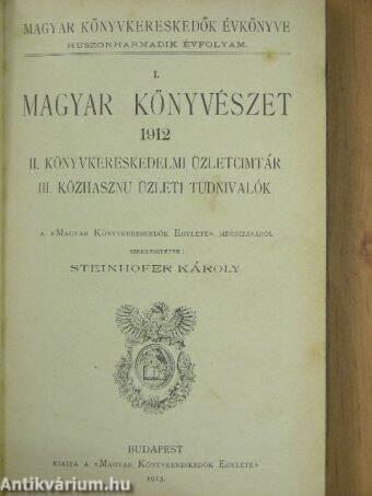 Magyar Könyvkereskedők Évkönyve 1912