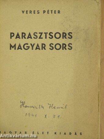 Parasztsors, magyar sors