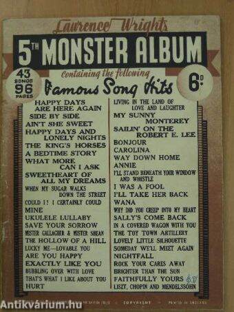 Lawrence Wright's 5th Monster Album of Famous Song Hits