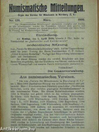Numismatische Mitteilungen März 1909