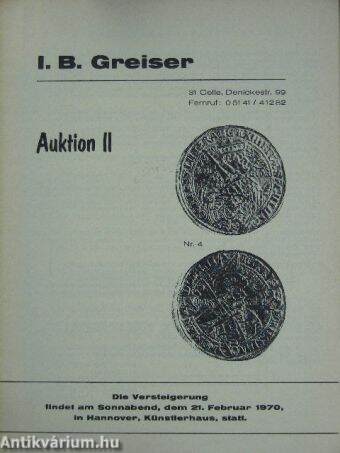 I. B. Greiser Auktion II.