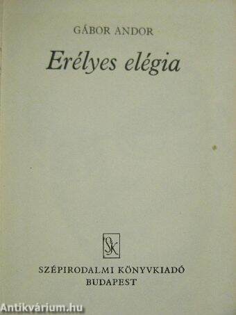 Erélyes elégia