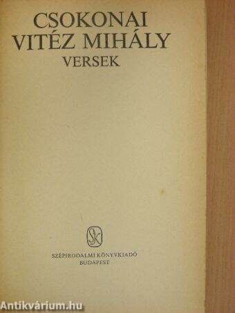 Csokonai Vitéz Mihály minden munkája I. (töredék)