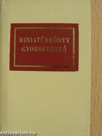 Miniatűrkönyv gyorskereső (minikönyv) (számozott)