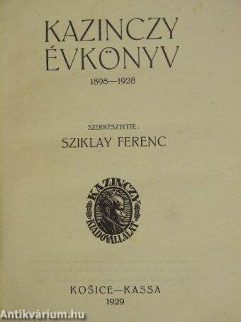 Kazinczy Évkönyv 1898-1928