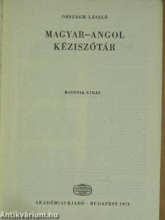 Magyar-angol kéziszótár