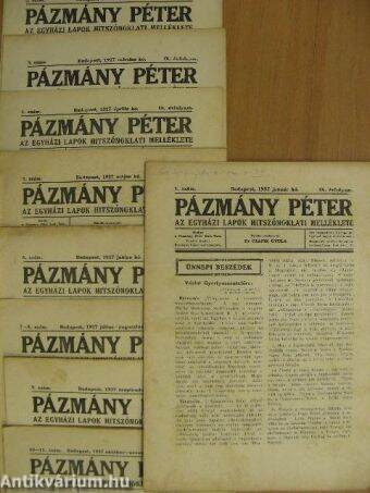 Pázmány Péter 1927. (nem teljes évfolyam)