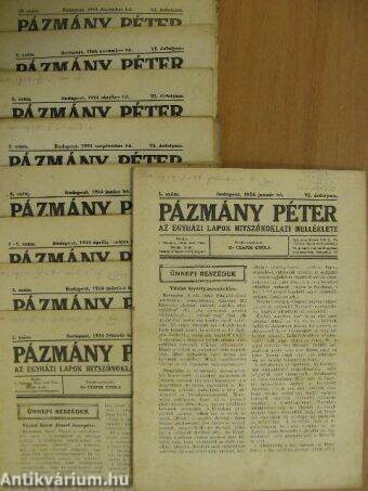 Pázmány Péter 1924. január-december