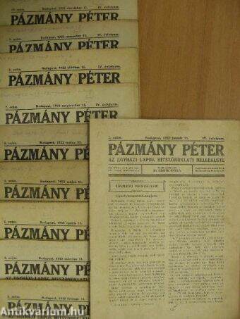 Pázmány Péter 1922. január-december