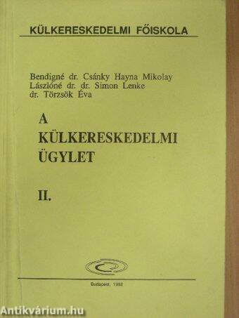 A külkereskedelmi ügylet II.