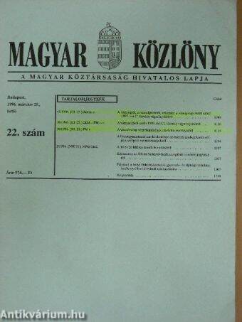 Magyar Közlöny 1996. március 25.