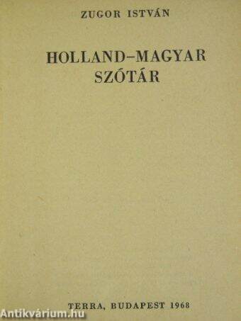 Holland-magyar szótár 