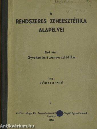 A rendszeres zeneesztétika alapelvei I.