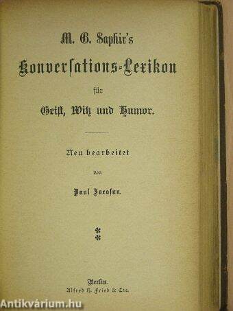 Konversations-Lexikon des Witzes und Humors I-II. (gótbetűs)