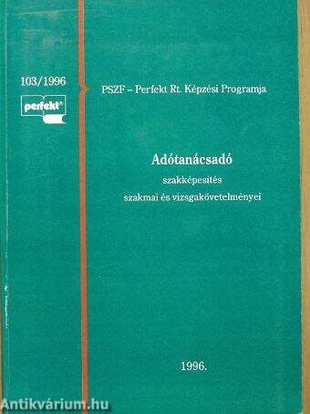 Adótanácsadó szakképesítés szakmai és vizsgakövetelményei