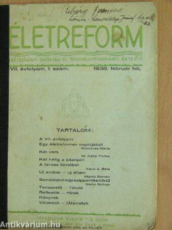 Életreform 1938. február