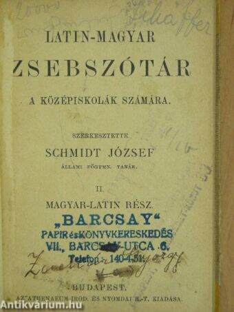 Latin-magyar zsebszótár II.